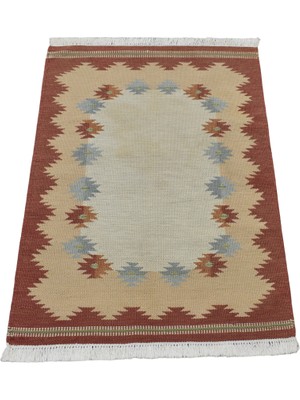 Zehra Abla Halı El Dokuma Modern Sevimli Benzersiz Pastel Yün Kilim 5180