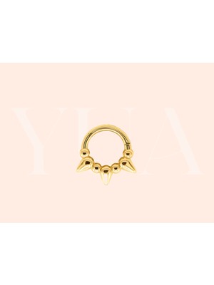 Yua Jewelry Üç Oklu Kurşun Minimalist 14 Ayar Altın Helix Tragus Daith Kıkırdak Piercing Küpe