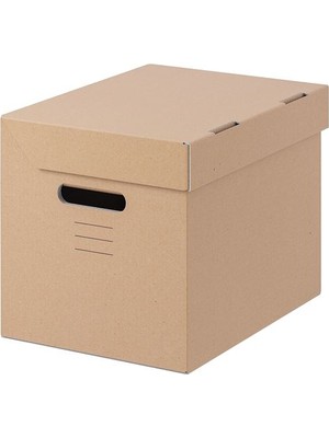 IKEA Pappıs Kahverengi Kapaklı Kutu 25X34X26 cm A4 Boyutunda Kağıtlar İçin Pratik Depolama