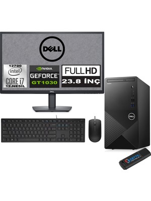 Dell Vostro 3910 mt Intel Core I7 12700 48GB 1tb SSD 23.8" Fhd Ubuntu Nvidia GT1030-4GB Masaüstü Bilgisayar 23N3910GT1030U23 + Zetta USB Bellek