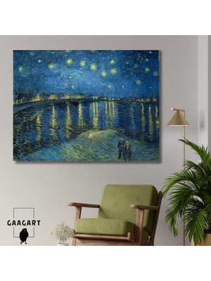 Gaagart Tekli Yatay Kanvas Duvar Tablosu Starry Night Over The Rhone