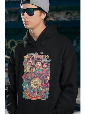 Sevbano The Beatles Müzik Grubu Baskılı Unisex Oversize Hoodie