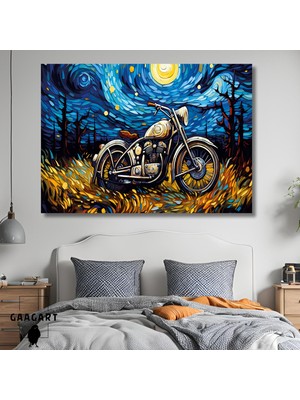 Gaagart Tekli Yatay Kanvas Duvar Tablosu Renkli Soyut Motor Görseli