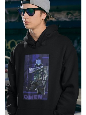 Sevbano Smoker Omen Baskılı Unisex Oversize Vvalorant Hoodie