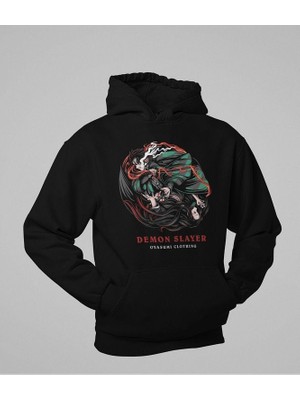 Sevbano Demon Slayer Baskılı Unisex Oversize Anime Hoodie