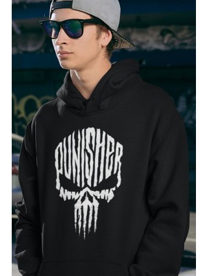 Sevbano Özel Tasarım Punisher Baskılı Unisex Oversize Marvel Hoodie