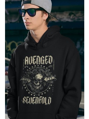 Sevbano Tasarım Rock Metal Grubu Baskılı Unisex Oversize Avenged Sevenfold Hoodie