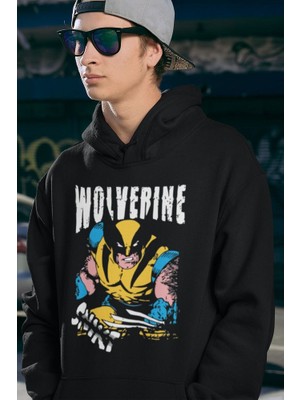 Sevbano Wolverine Baskılı Unisex Oversize Film Kahramanı Hoodie