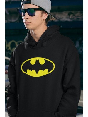 Sevbano Dc Batman Logo Baskılı Unisex Oversize Hoodie