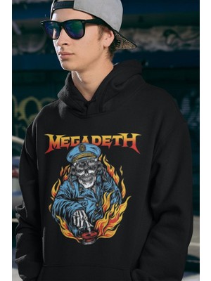 Sevbano Megadeth Baskılı Unisex Oversize Rock Metal Hoodie
