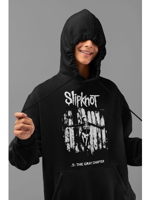 Sevbano Slipknot Rock Metal Baskılı Unisex Oversize 5 The Gray Chapter Hoodie