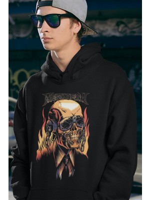 Sevbano Tasarım Megadeth Baskılı Unisex Oversize Rock Metal Hoodie