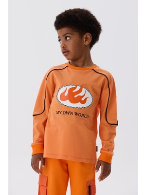 Nebbati Bg Store Erkek Çocuk Oranj Sweatshirt