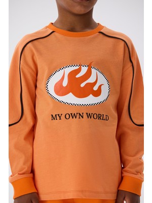 Nebbati Bg Store Erkek Çocuk Oranj Sweatshirt