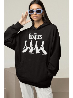 Sevbano The Beatles Müzik Grubu Baskılı  Oversize Hoodie