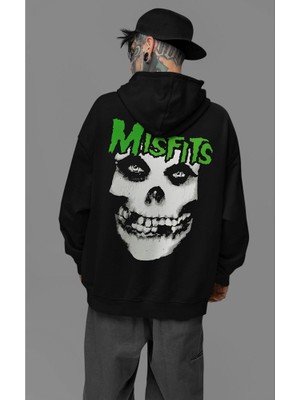 Sevbano Misfits Müzik Grubu Baskılı Unisex Oversize Hoodie