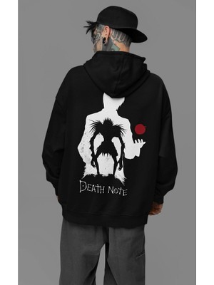 Sevbano Deadly Notes Baskılı Unisex Oversize Anime Dizi Death Note Hoodie