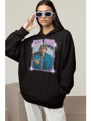 Sevbano Şarkıcı Justin Bieber Baskılı  Oversize Hoodie
