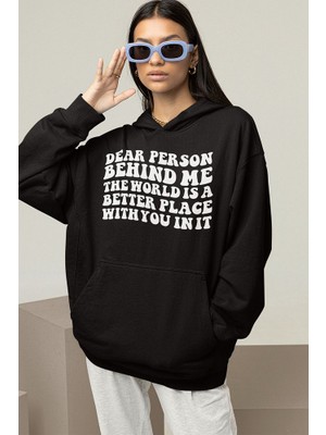 Sevbano Dear Person Behind Me Yazılı  Oversize Hoodie