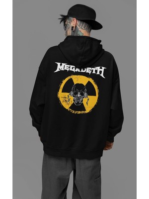 Sevbano Megadeth Müzik Grubu Baskılı Unisex Oversize Rock Metal Hoodie