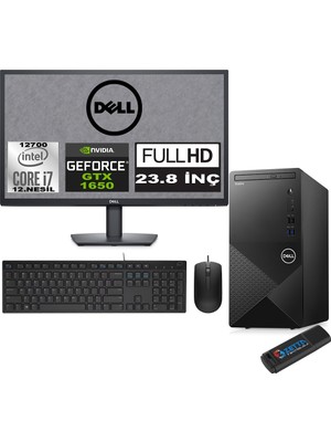 Dell Vostro 3910 mt Intel Core I7 12700 32GB 1tb SSD 23.8" Fhd Windows 11 Home Nvidia Nvidia GTX1650-4GB Masaüstü Bilgisayar 23N3910GTX1650H18 + Zetta USB Bellek