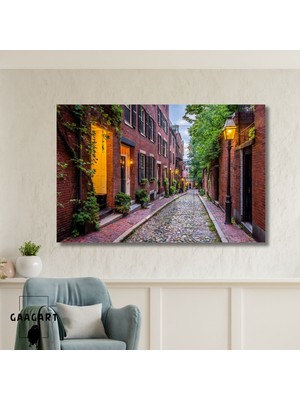 Gaagart Tekli Yatay Kanvas Duvar Tablosu Italya Şehri Roma Sokağı