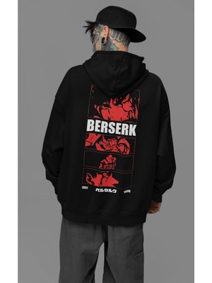 Sevbano Anime Karakter Berserk Baskılı Unisex Oversize Hoodie