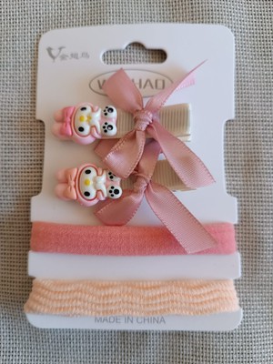 Efna Store Üzeri Mine Kaplamalı Sevimli Kuromi,hello Kitty Figür Pens ve Düz Model Çocuk Havlu Lastik Set Toka