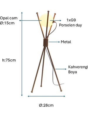 Pulchino Kahverengi Boyalı Masa Lambası Plc-1205-M-Bkv