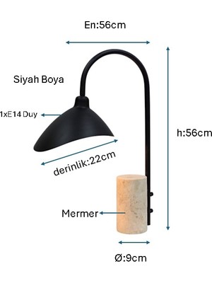 Siyah Boyalı Masa Lambası PLC-1203-M-BSY