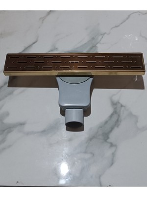 Vegalıne 30CM Gold Yersifonu Paslanmaz 304 Duş Kanalı Banyo Gideribanyo Süzgeciyer Sifonu Gold   30CM