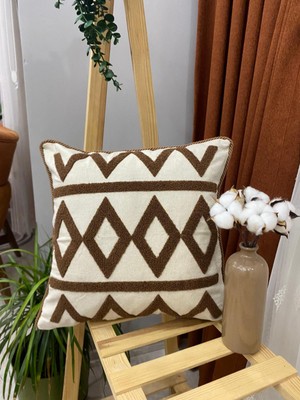 Punch (Panç) Nakışlı %100 Pamuklu Kumaş Kırlent Kılıfı