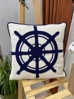 Punch (Panç) Nakışlı %100 Pamuklu Kumaş Kırlent Kılıfı