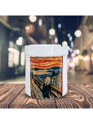 Edvard Munch Çığlık Sanat Eseri Baskılı Küllük Kül Tablası-0578