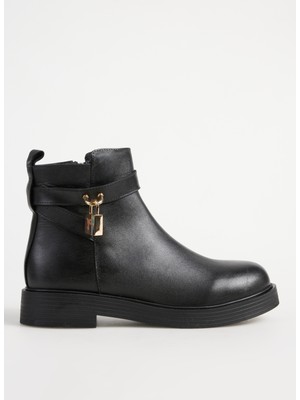 Fabrika Deri Siyah Kadın Bot D-Fedelma