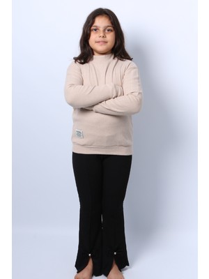 HÇM Kız Çocuk Triko Düz Badi Ribanalı Balıkçı Yaka C68