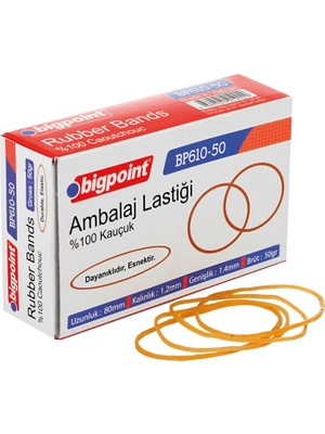 Bigpoint | Ambalaj Lastiği, Kopmaya Karşı Dayanıklı Kauçuk Lastik, 50 Gramlık Paket
