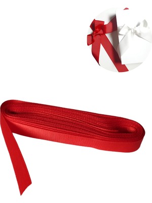 Grogren Kurdele, Hediye Paketleme, Dekoratif Düğün, Parti, Hobi ve Süsleme Şeriti, 4 cm - 10 Metre - Kırmızı