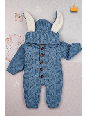 Baby Hola Babyhola Triko Içi Velsoft Kız Erkek Bebek Tavşan Kulaklı Tulum 2800