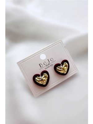 Bojo Minimal Kalp  Küpe 1,5 Cm.