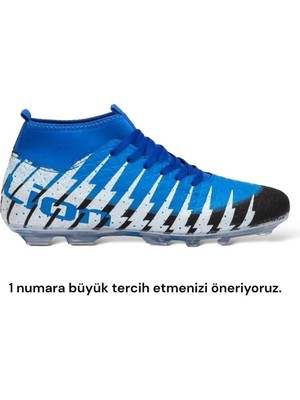 Liger Çoraplı Bilekli Boğazlı Krampon Futbol Ayakkabısı SİYAH - SAKS
