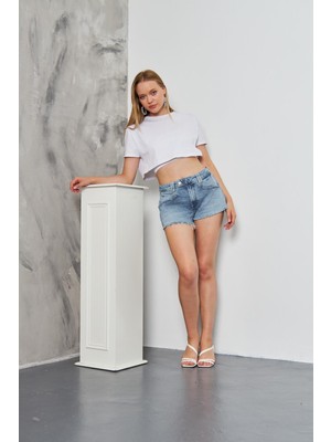 Bpf Mini Püsküllü Denim Şort