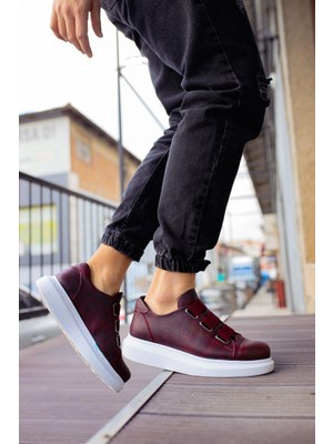 Mogams Aragon Bağcıksız Lastikli Rahat Günlük Erkek Spor Ayakkabı Sneakers Bordo - Che