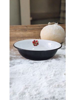 Emaye Hamur Legeni Salata Köfte Kısır Karıştırma Kabı Derin Tabak 32 cm