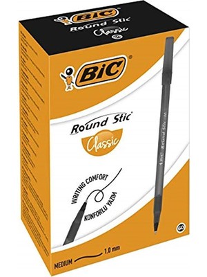 Bic Round Stıc SİYAH Tükenmez Kalem 60Lı Kutu