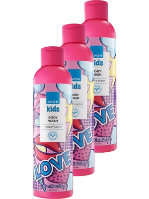 Avon Kids Love Çocuklar İçin Meyve Kokulu Vücut Şampuanı 200 ml x 3 adet