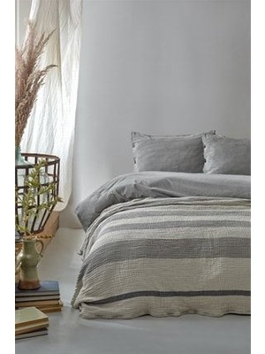 Berolige Flow ''s'' 4 Kat Müslin Pamuklu Iplik Boya Battal Pike - Yatak Örtüsü