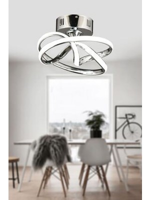 Luna Lighting Krom Metal Malzemeli Şık LED Avize Modern Tasarım Özellikleri ile 25x25 cm