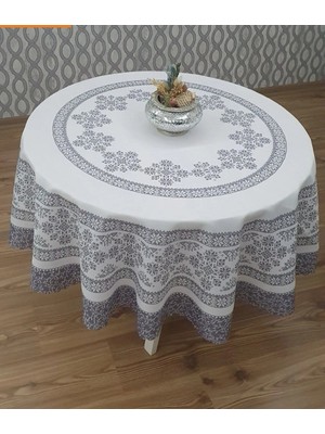 Wenessi Yuvarlak 150 Cm Polyester Kumaş Baskılı Kilim Desen Yuvarlak 150 Cm Masa Örtüsü