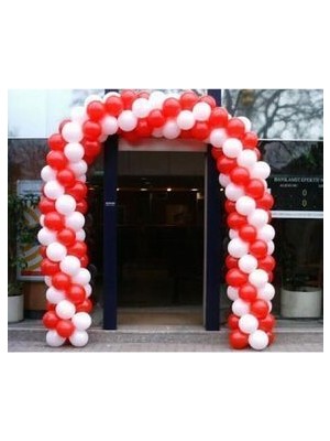 Best Parti 100 Adet Metalik Kırmızı,beyaz Balon+ 5 mt Balon Zinciri